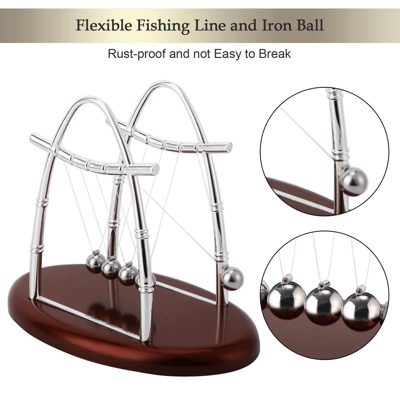 Newton Cradle Balance Steel Balls Perpetual Motion Collision Ball School Teaching Physics Science Pendulum Toy Office Home Decoration Craft Gifts