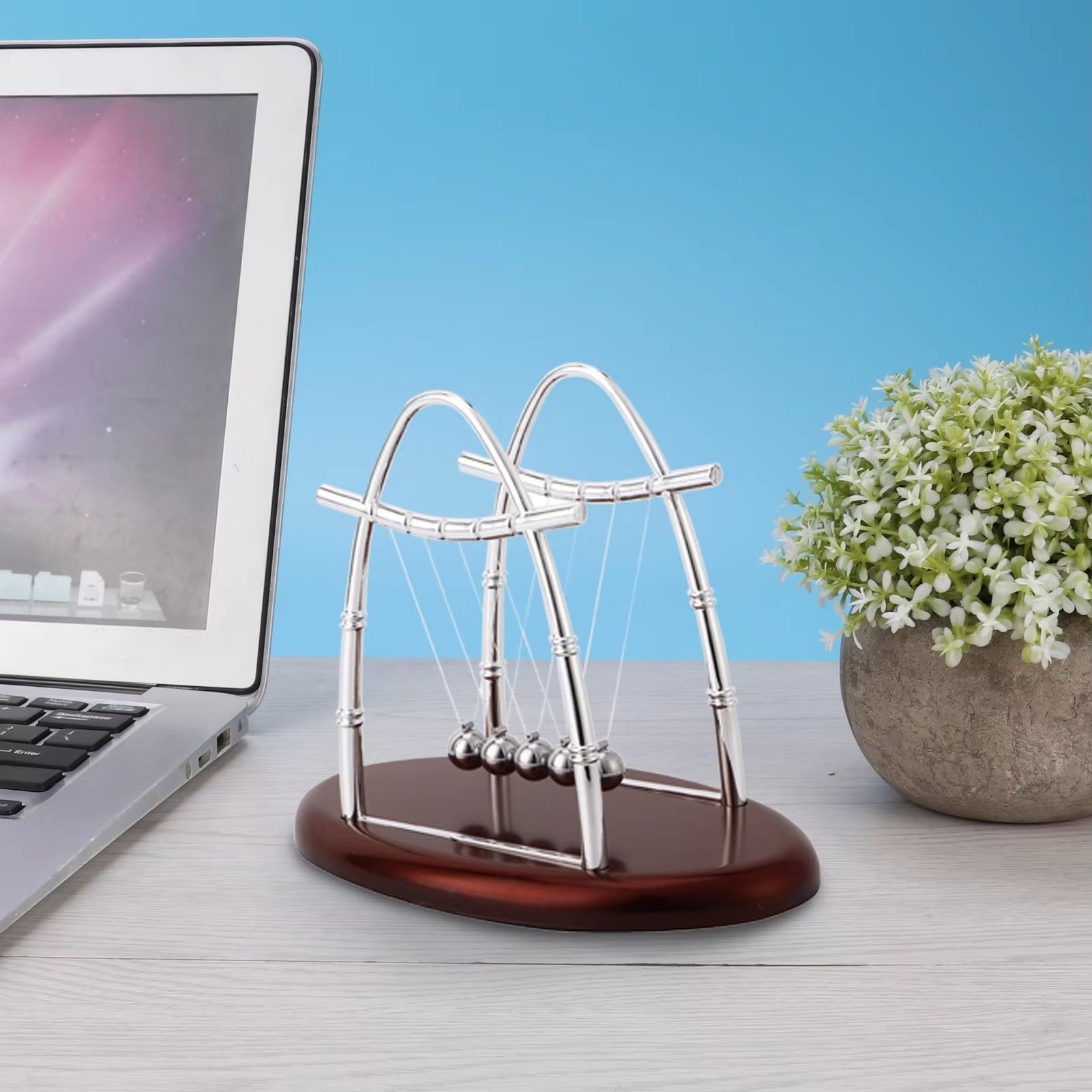 Newton Cradle Balance Steel Balls Perpetual Motion Collision Ball School Teaching Physics Science Pendulum Toy Office Home Decoration Craft Gifts
