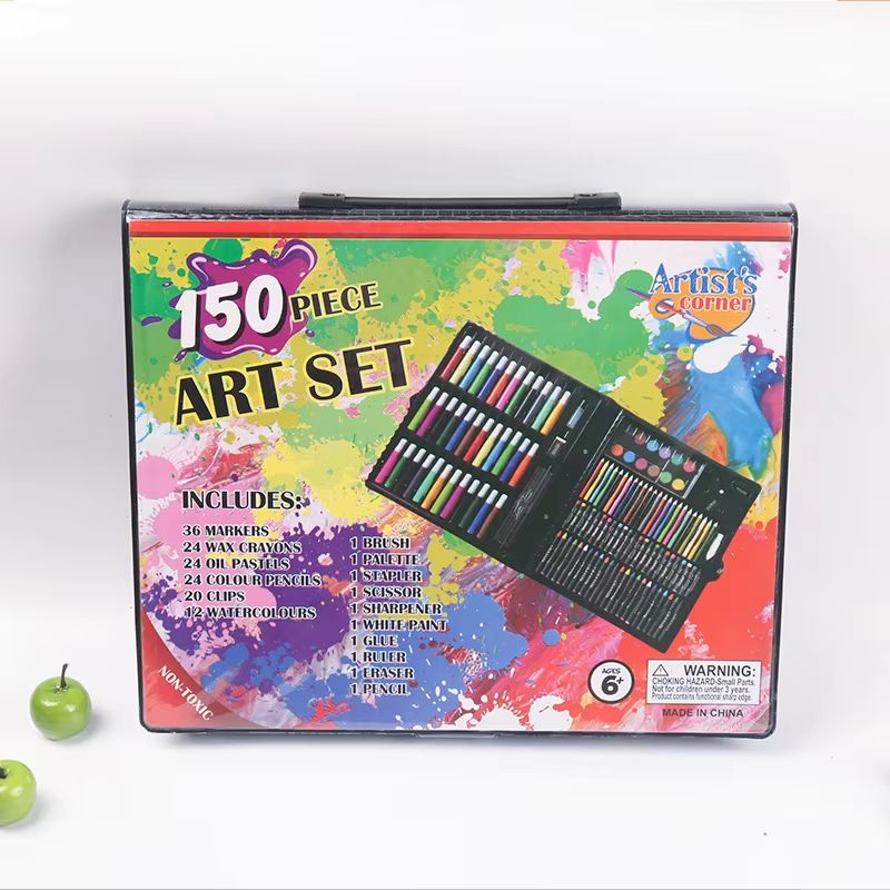 150 Brush Set Children's Painting Stationery Art Oil Painting Stick Tools Watercolor Markers Pen Crayon Pencil Graffiti School Gift Box