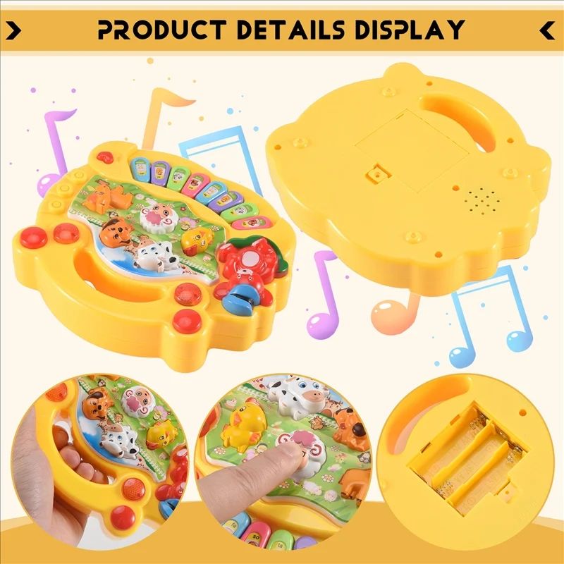 Baby Musical Toy With Animal Sound Kids Piano Keyboard Electric Flashing Music Instrument Early Educational Toys for Children