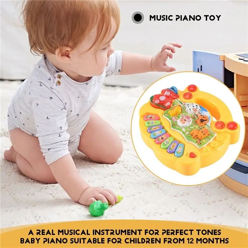 Baby Musical Toy With Animal Sound Kids Piano Keyboard Electric Flashing Music Instrument Early Educational Toys for Children