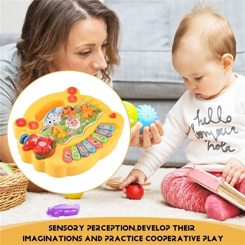 Baby Musical Toy With Animal Sound Kids Piano Keyboard Electric Flashing Music Instrument Early Educational Toys for Children