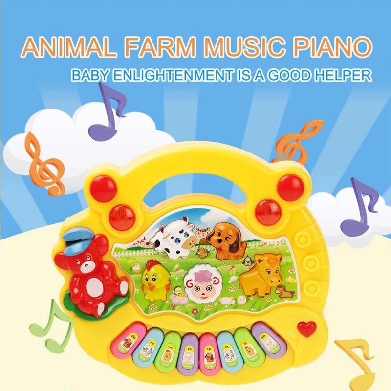 Baby Musical Toy With Animal Sound Kids Piano Keyboard Electric Flashing Music Instrument Early Educational Toys for Children