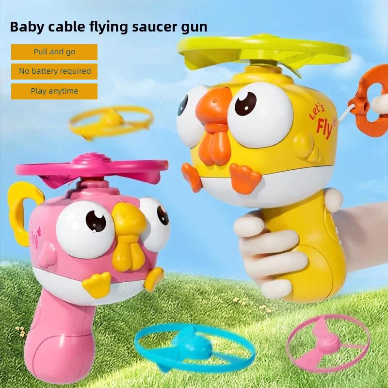 Flying Saucer For Kids Bamboo Dragonfly Toy Family Fun Backyard Games Launch Playset Interactive Catching Outdoor Toys With Spinners Sports Outside