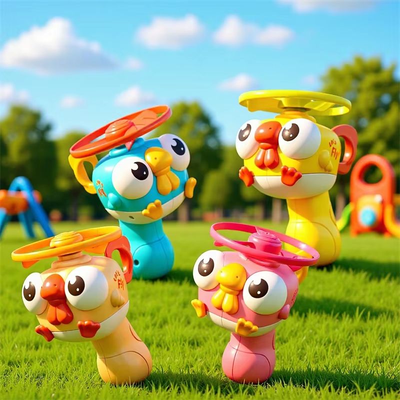 Flying Saucer For Kids Bamboo Dragonfly Toy Family Fun Backyard Games Launch Playset Interactive Catching Outdoor Toys With Spinners Sports Outside