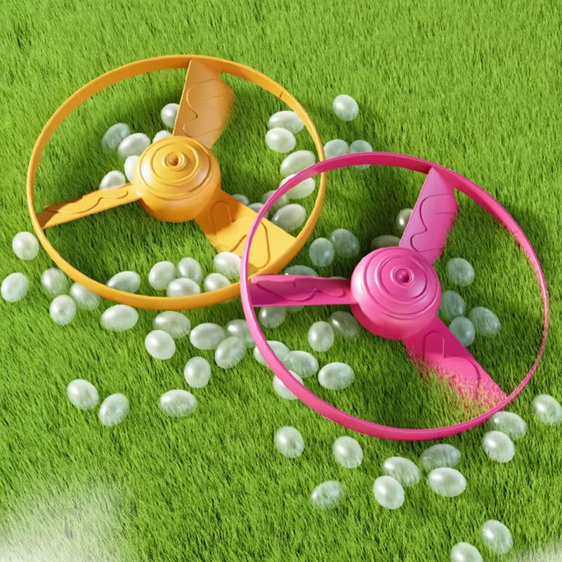 Flying Saucer For Kids Bamboo Dragonfly Toy Family Fun Backyard Games Launch Playset Interactive Catching Outdoor Toys With Spinners Sports Outside