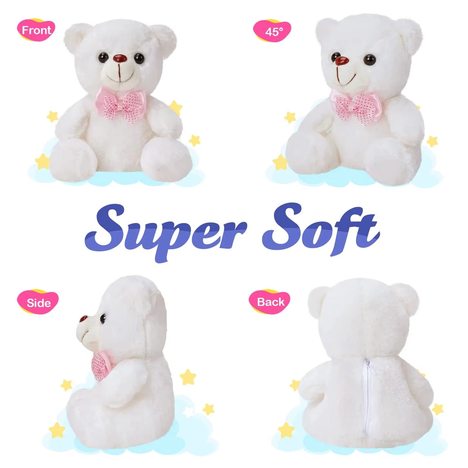 LED Light Up Bear Toy 22cm Creative Glow Teddy Bear Plush Toy Battery Operated Soft Stuffed Bear for Birthday Children's Day Valentines Day Gifts
