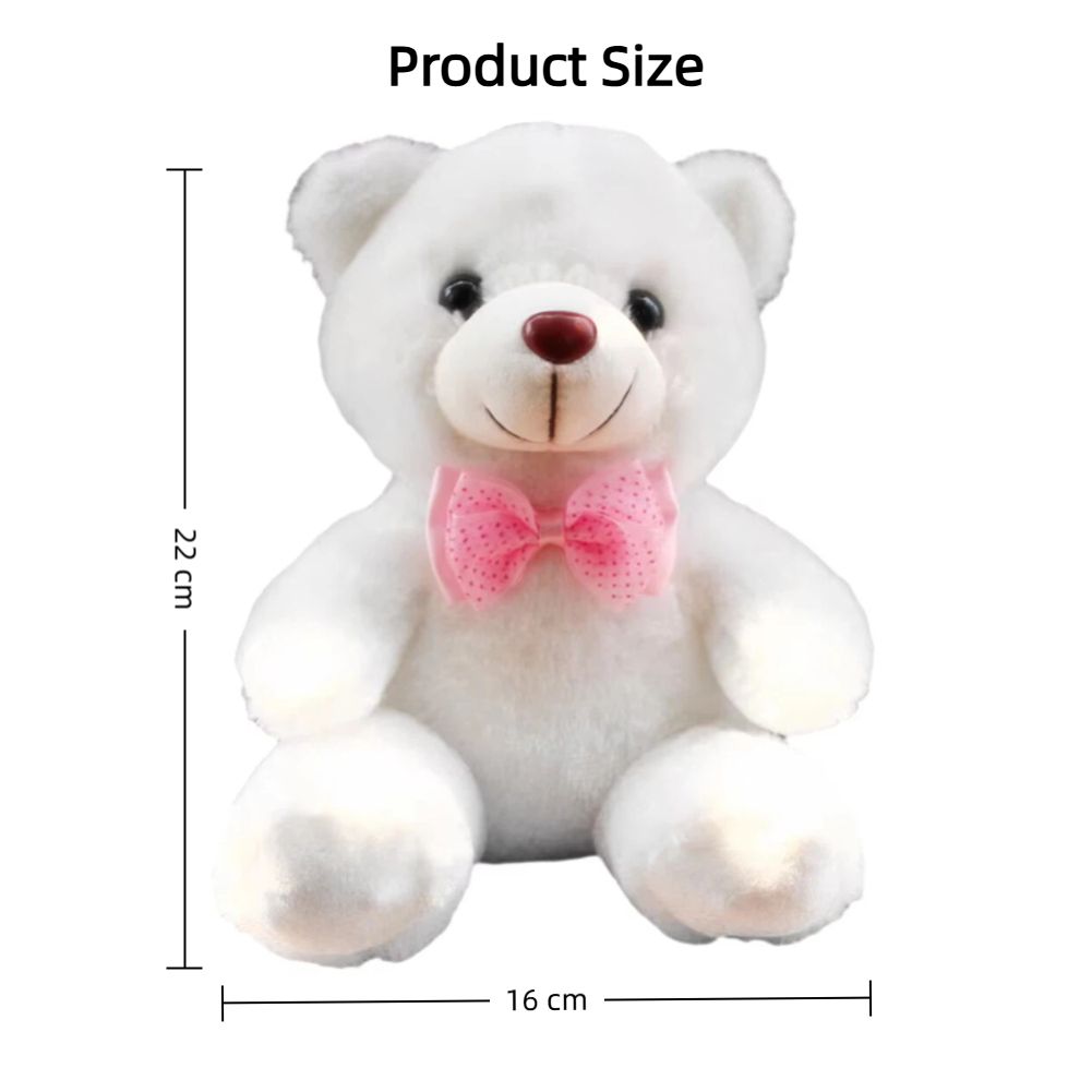 LED Light Up Bear Toy 22cm Creative Glow Teddy Bear Plush Toy Battery Operated Soft Stuffed Bear for Birthday Children's Day Valentines Day Gifts