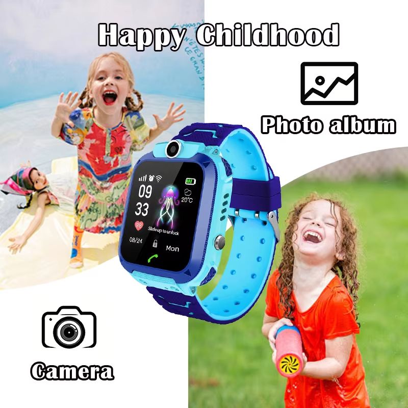 Q12 Kids Smart Watch Waterproof LBS Location Support Hebrew 2G SIM Card Voice Chat  Listen Baby Tracking Boys Girls Smartwatch Clock Gift Children's Smart Phone Watch
