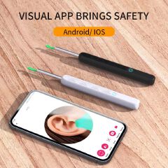 Soft Silicone HD Smart Wireless Visual Ear Cleaning Tool with Camera and LED Light Otoscope Tip Earwax Cleaner for Children and Adults