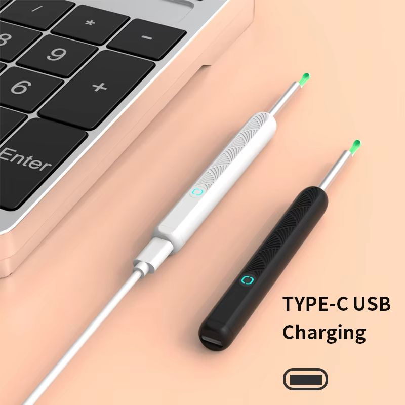 Soft Silicone HD Smart Wireless Visual Ear Cleaning Tool with Camera and LED Light Otoscope Tip Earwax Cleaner for Children and Adults