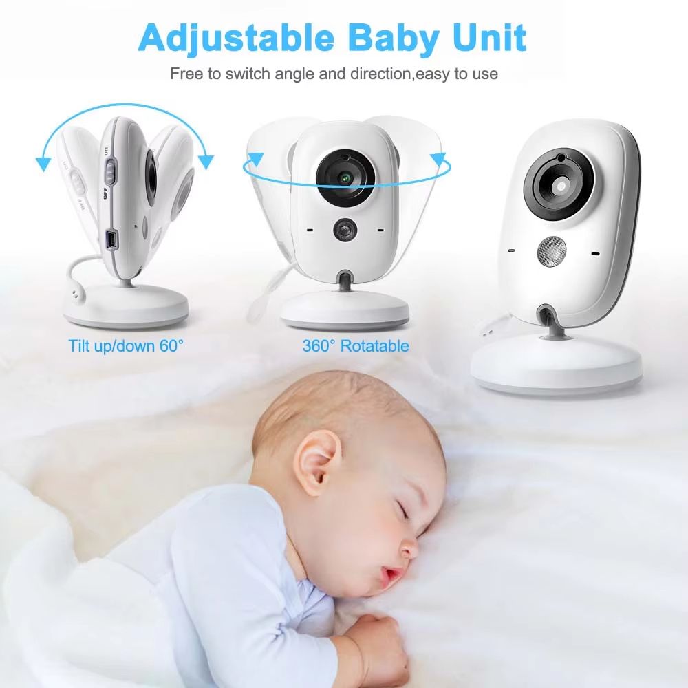 3.5 inch Wireless Video Baby Monitor With Lullabies Night Vision Temperature Monitoring 2 Way Audio Talk Baby Nanny Security Camera