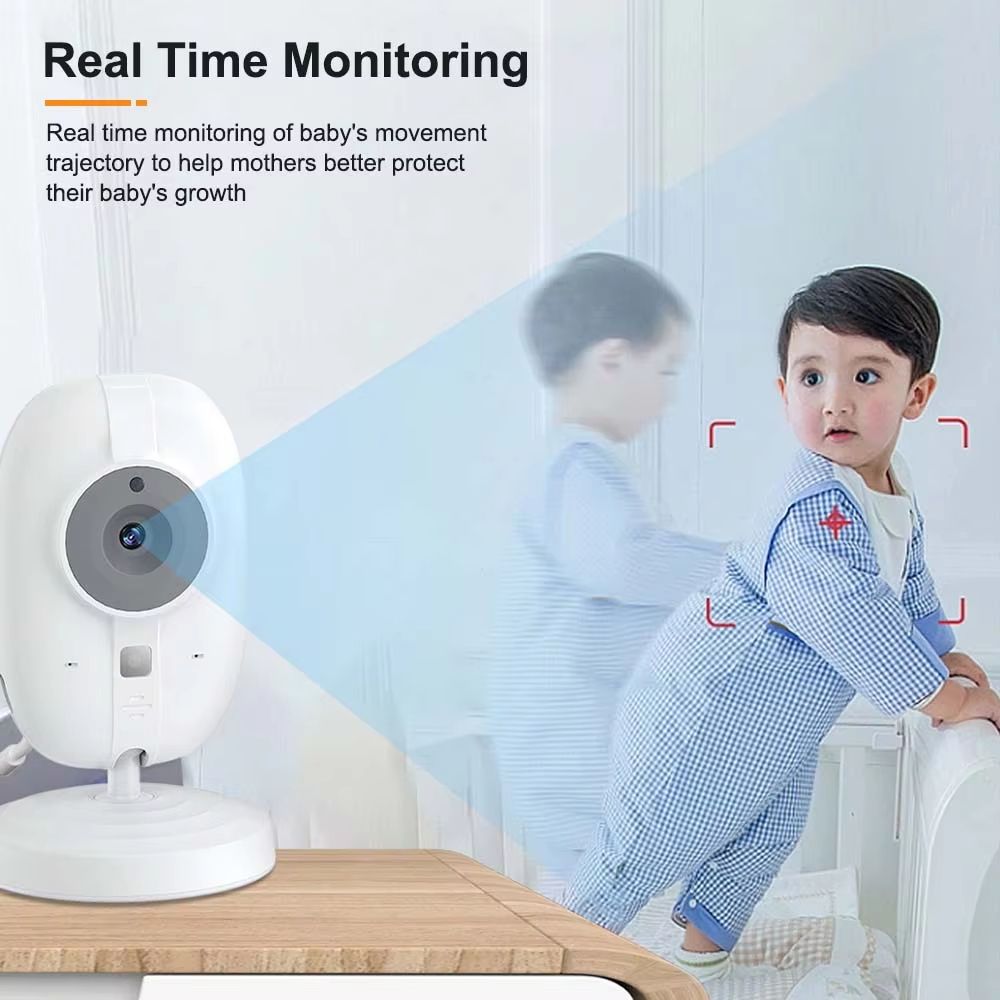 3.5 inch Wireless Video Baby Monitor With Lullabies Night Vision Temperature Monitoring 2 Way Audio Talk Baby Nanny Security Camera