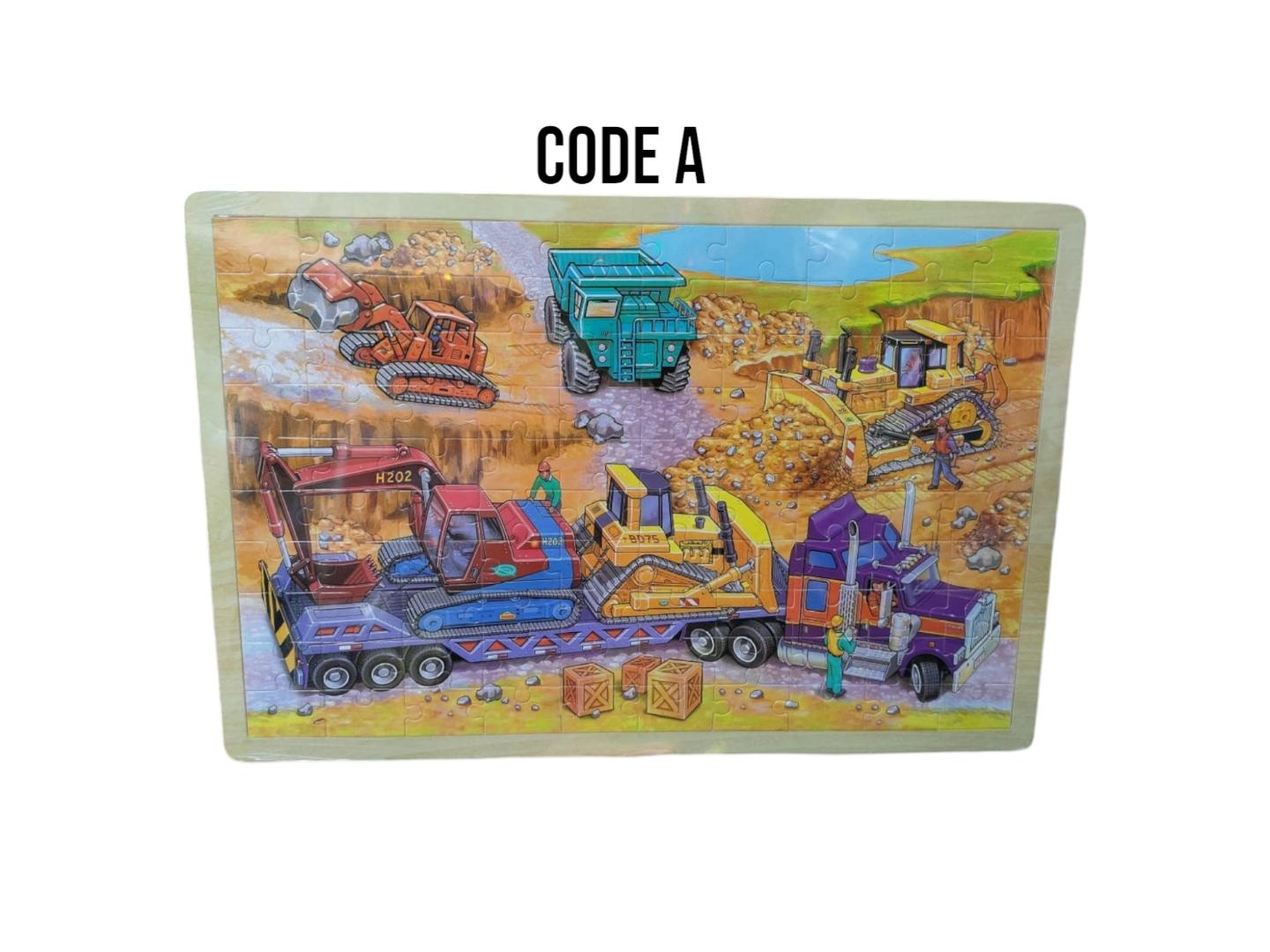 Hot 100 Pcs Wooden Puzzle Kids Cartoon Jigsaw Puzzles Baby Educational Learning Interactive Toys For Children