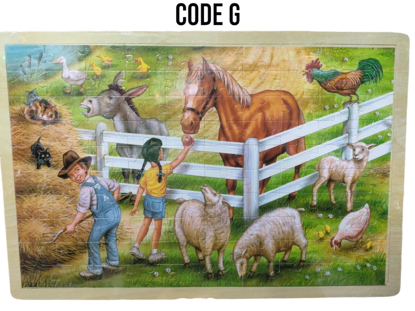 Hot 100 Pcs Wooden Puzzle Kids Cartoon Jigsaw Puzzles Baby Educational Learning Interactive Toys For Children