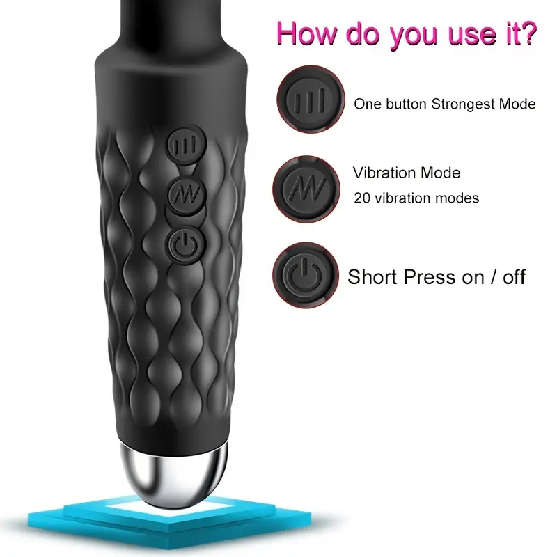 Powerful Female Magic Wand Vibrator - Clitoral Stimulator & G-Spot Massager, Rechargeable Battery, Adult Sex Toy For Women Clitoris Stimulator For Women Vibrate Remote Toys For Women