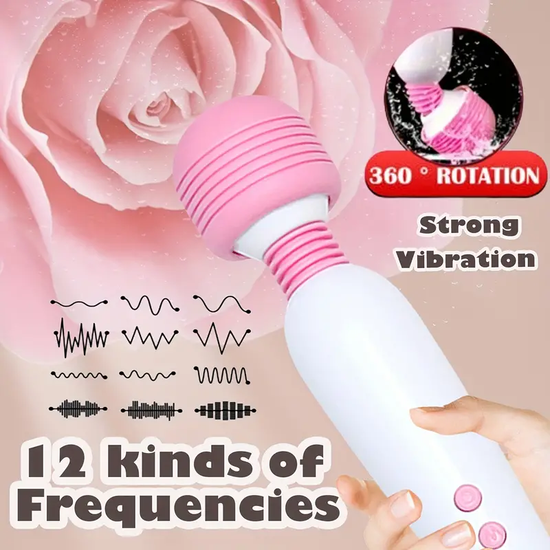 Powerful Personal Massager for Women: Rechargeable AV Stick Vibrator with 360° Rotating Functionality