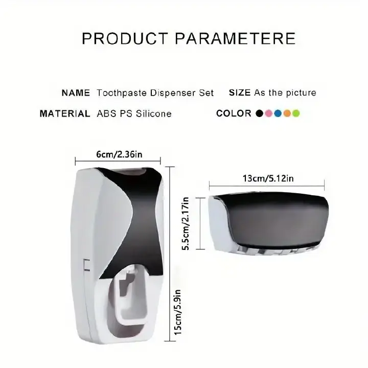 Automatic Wall Mount Toothpaste Dispenser With 5 Slots Convenient And Hygienic Bathroom Organizer ABS PS Silicone No Electricity Required