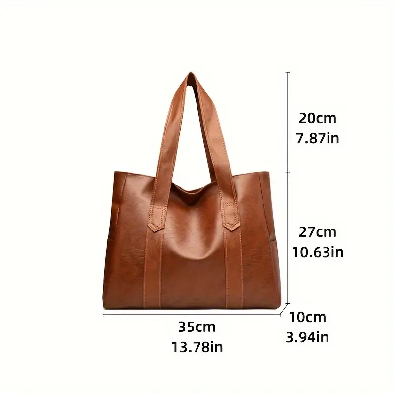 Chic Women's PU Bags Shoulder Bags Lady Tote Bags With Secure Zip Closure Handbag
