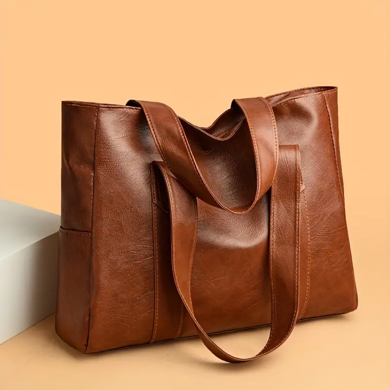 Chic Women's PU Bags Shoulder Bags Lady Tote Bags With Secure Zip Closure Handbag
