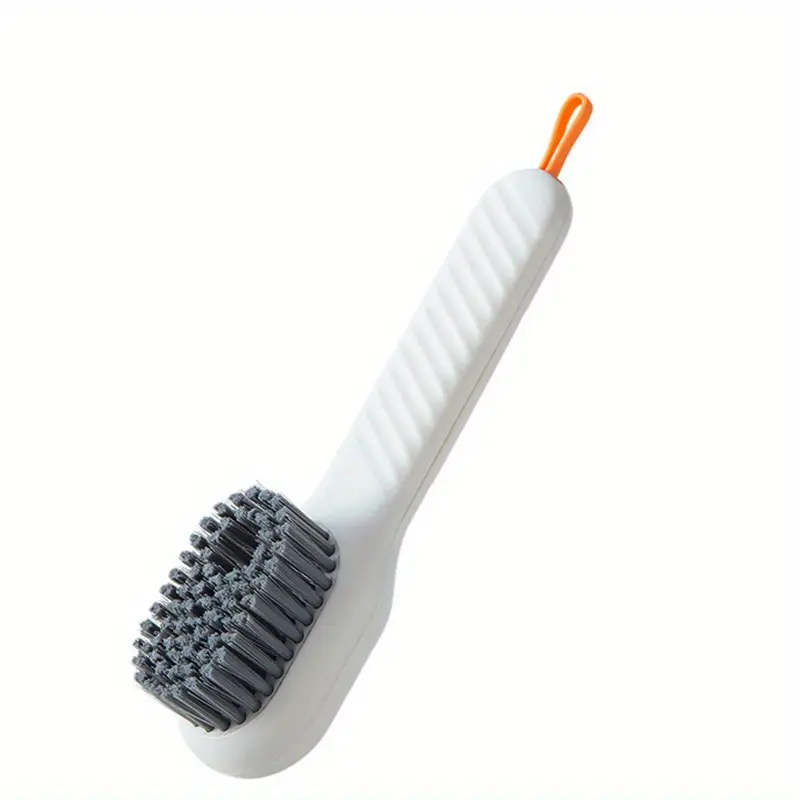 1pc Multifunctional Shoe Cleaning Brush with Built-in Soap Dispenser, Soft Bristle Long Handle Shoe Brush for Household Use, No Power Required, Ideal for Living Room and Bathroom