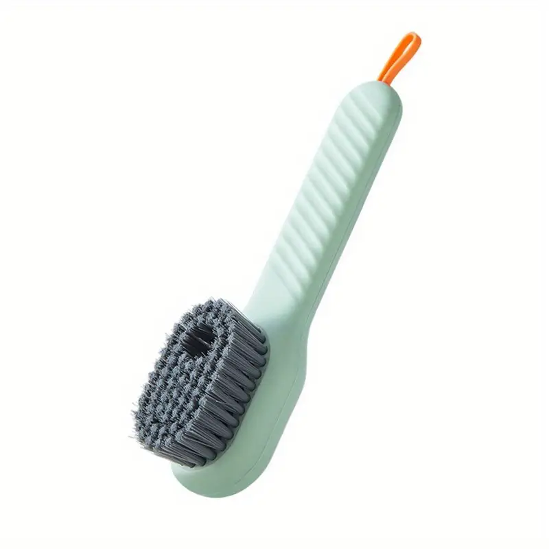 1pc Multifunctional Shoe Cleaning Brush with Built-in Soap Dispenser, Soft Bristle Long Handle Shoe Brush for Household Use, No Power Required, Ideal for Living Room and Bathroom