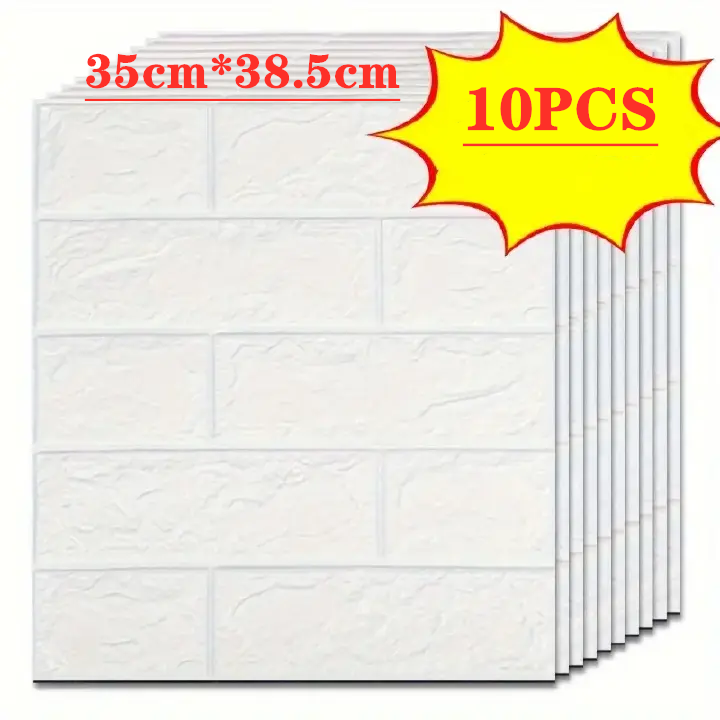 10pcs, 38.0cm*35.0cm, 3D Wall Stickers, Self-Adhesive, Suitable for Living Room, Bedroom, Dormitory, Kitchen Wall Decoration, Home Decoration Wallpaper