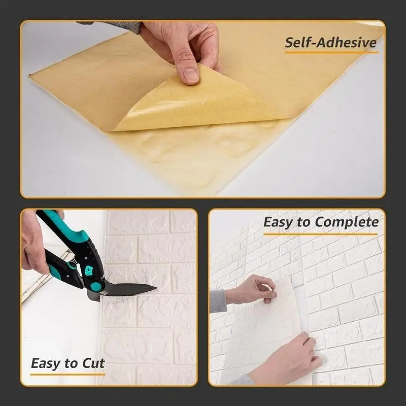 10pcs, 38.0cm*35.0cm, 3D Wall Stickers, Self-Adhesive, Suitable for Living Room, Bedroom, Dormitory, Kitchen Wall Decoration, Home Decoration Wallpaper