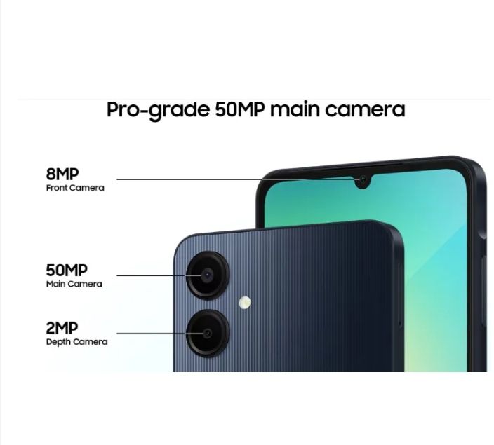 New Arrival Samsung Galaxy A06 64GB+4GB 50MP Camera 6.7" 90Hz MTK Helio G85 (12nm) 5000mAh 25W Type-C Charge Android 14 Smart Phones Side Fingerprint Unlock phone