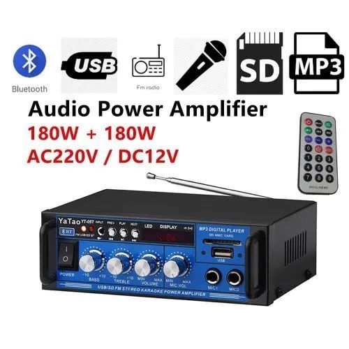 YT-326 Powerful Amplifier With FM Radio, bluetooth, USB port, Microphone