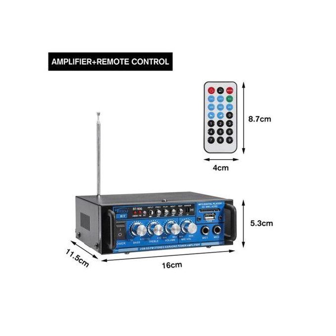 YT-326 Powerful Amplifier With FM Radio, bluetooth, USB port, Microphone