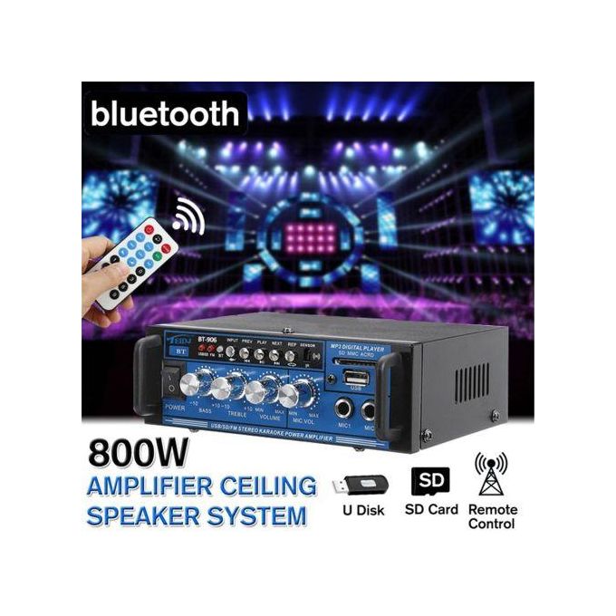 YT-326 Powerful Amplifier With FM Radio, bluetooth, USB port, Microphone