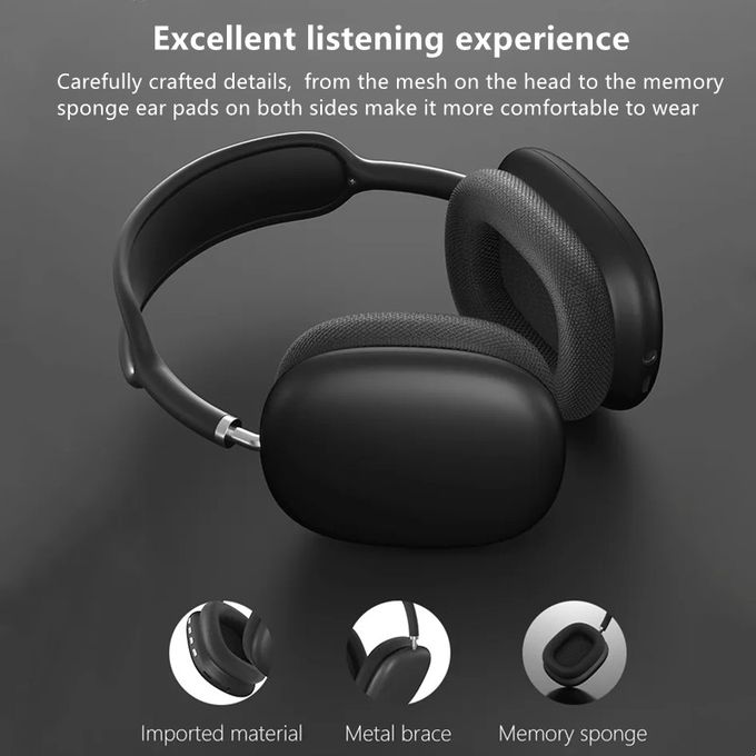 P9 Plus Case New P9Air MAX Wireless Bluetooth Headphones Noise Cancelling Mic Pods Over Ear Sports Gaming Headphones