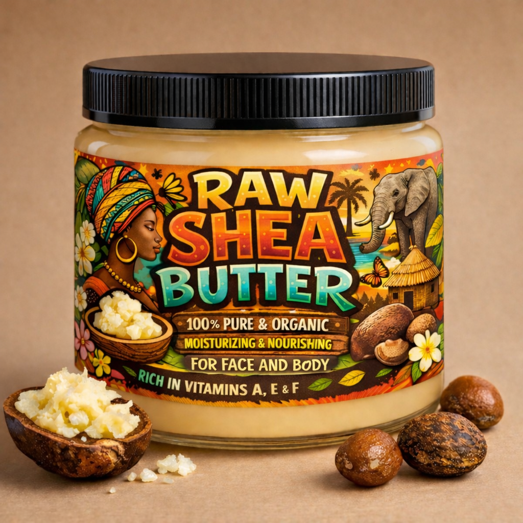 Organic Raw Shea Butter- Eases Eczema, Acne & Other Skin conditions, Fades Stretch Marks&Cellulite, Repair Cracked Heels and Stubborn Cuticles, Hair Moisturizer&Conditioner, Soothes Dry Skin.
