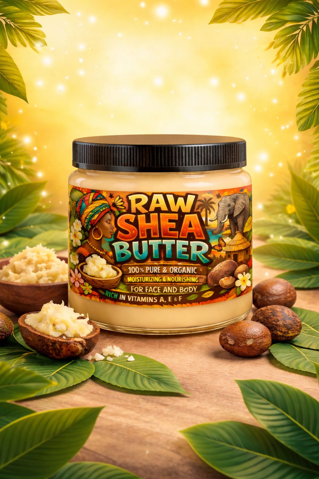 Organic Raw Shea Butter- Eases Eczema, Acne & Other Skin conditions, Fades Stretch Marks&Cellulite, Repair Cracked Heels and Stubborn Cuticles, Hair Moisturizer&Conditioner, Soothes Dry Skin.