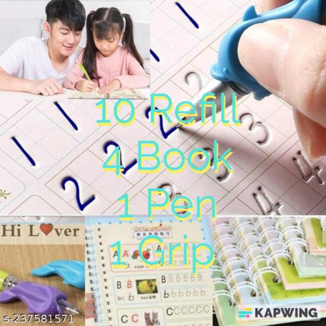 sank kids reusable magic book for handwriting and learning practice 4book+10 refills+pen holder perfect gift set