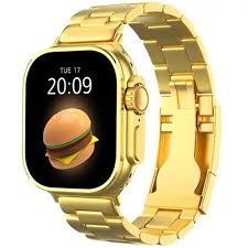 Ultra Smart Watch Series 9 24K Gold Edition Smartwatch 2.02 Infinite Amoled Display,with Dual Band, Waterproof, Bluetooth Calling, Multiple Sports Mode, Heart Rate & NFC with Wireless Charging