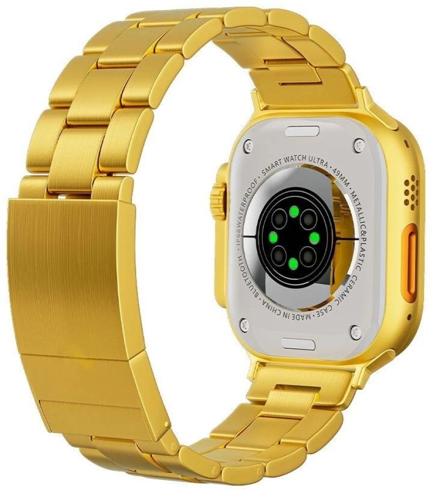Ultra Smart Watch Series 9 24K Gold Edition Smartwatch 2.02 Infinite Amoled Display,with Dual Band, Waterproof, Bluetooth Calling, Multiple Sports Mode, Heart Rate & NFC with Wireless Charging