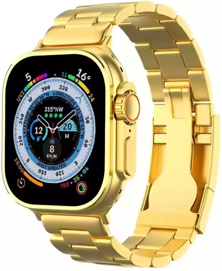 Ultra Smart Watch Series 9 24K Gold Edition Smartwatch 2.02 Infinite Amoled Display,with Dual Band, Waterproof, Bluetooth Calling, Multiple Sports Mode, Heart Rate & NFC with Wireless Charging