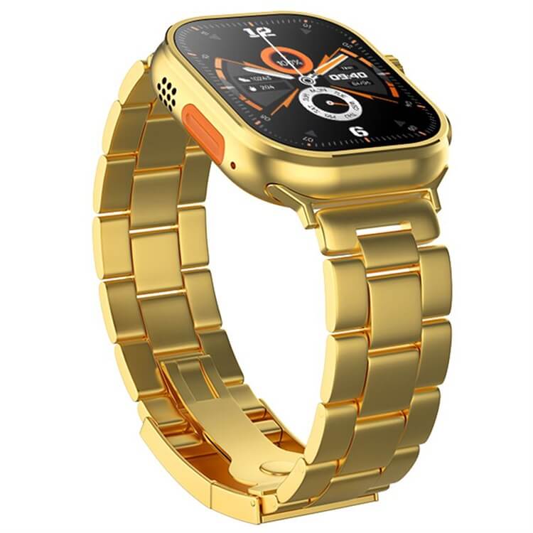 Ultra Smart Watch Series 9 24K Gold Edition Smartwatch 2.02 Infinite Amoled Display,with Dual Band, Waterproof, Bluetooth Calling, Multiple Sports Mode, Heart Rate & NFC with Wireless Charging