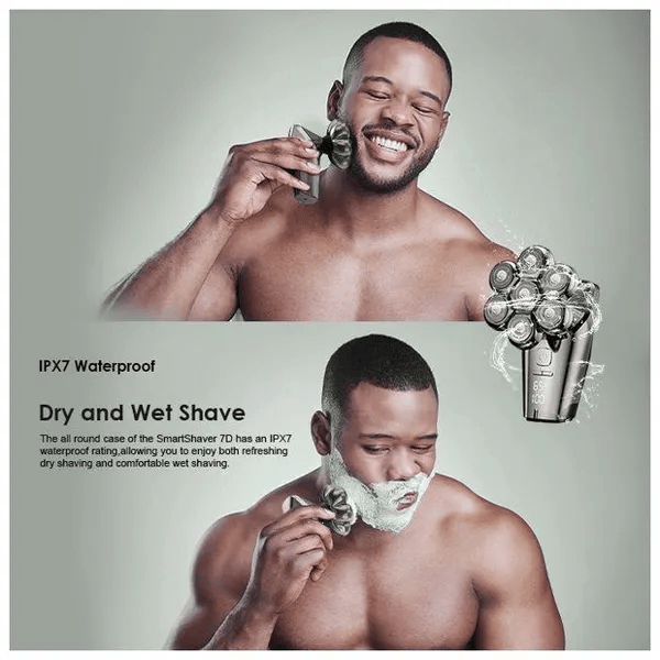 Oraimo Smart Shaver 7D – 7 Razor Heads, 360° Precision Shaving, Waterproof, Long Battery Life, Ergonomic Design, USB Rechargeable
