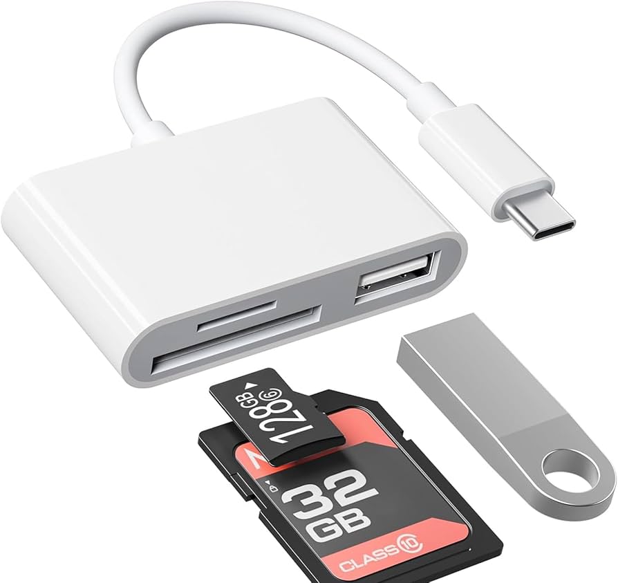 USB-C to USB, SD & Micro SD Card Reader – High-Speed Multi-Card Adapter for Laptops, Tablets & Smartphones