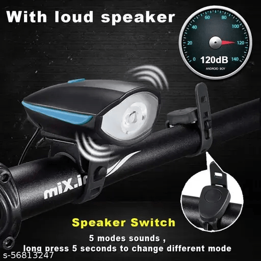 Bicycle Horn Light – 1200 Lumen LED Headlight + 110dB Electric Horn – USB Rechargeable, IPX5 Waterproof – Bike Headlight with Alarm for Night Safety