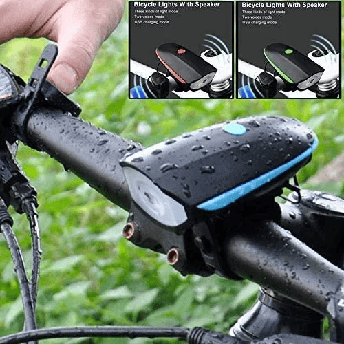 Bicycle Horn Light – 1200 Lumen LED Headlight + 110dB Electric Horn – USB Rechargeable, IPX5 Waterproof – Bike Headlight with Alarm for Night Safety