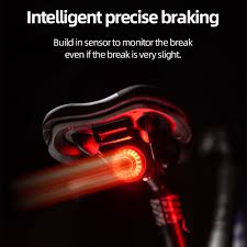 Enlee 002 Smart Bike Tail Light – USB Rechargeable, Auto-Brightness, Brake Sensing, 5 LED Modes, Waterproof – for Cycling, Night Riding, Safety