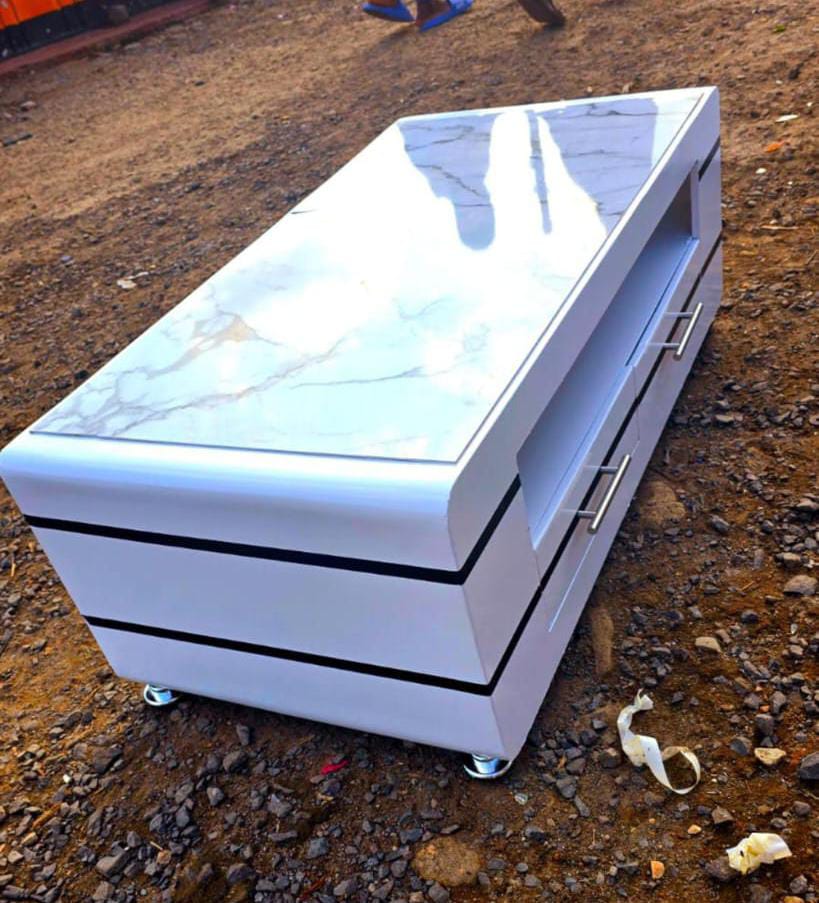 Modern COFFEE TABLE  With Glass Topping