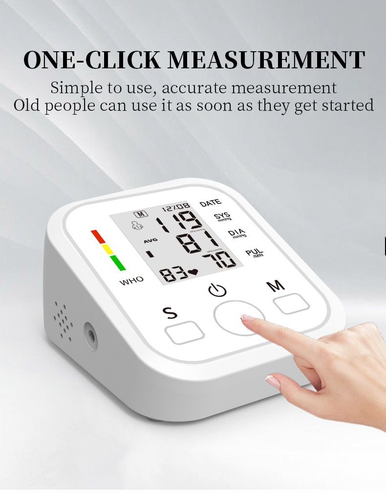 Electronic Arm type home blood pressure monitor Digital  BP machine BP machine sphygmomanometer   measuring blood pressure instrument Intelligent pulse rate test monitor with cuff