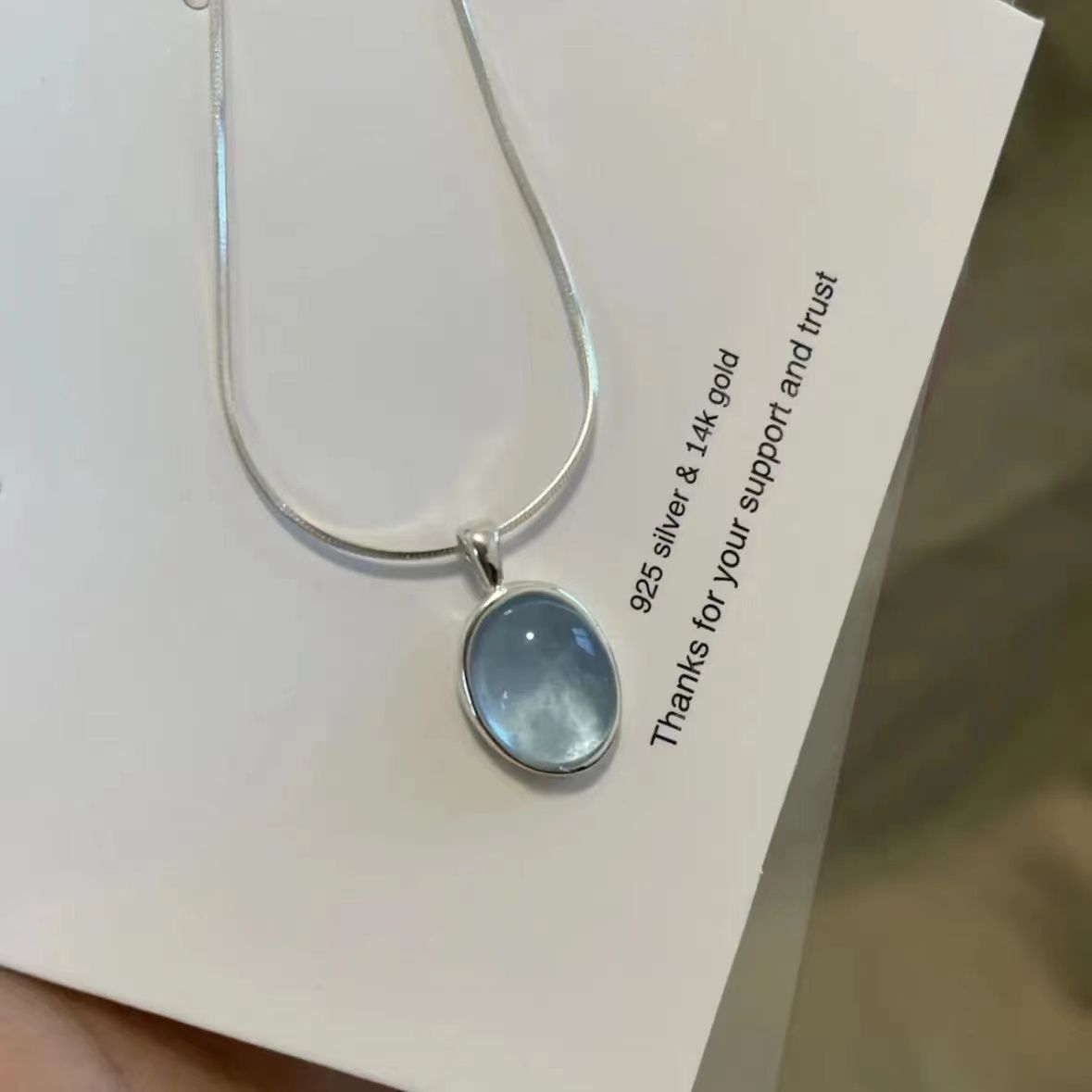 Moonlight style natural stone necklace for Women in 2024 new light luxury minority collarbone fashionable chain female snake bone chain sweater chain accessories
