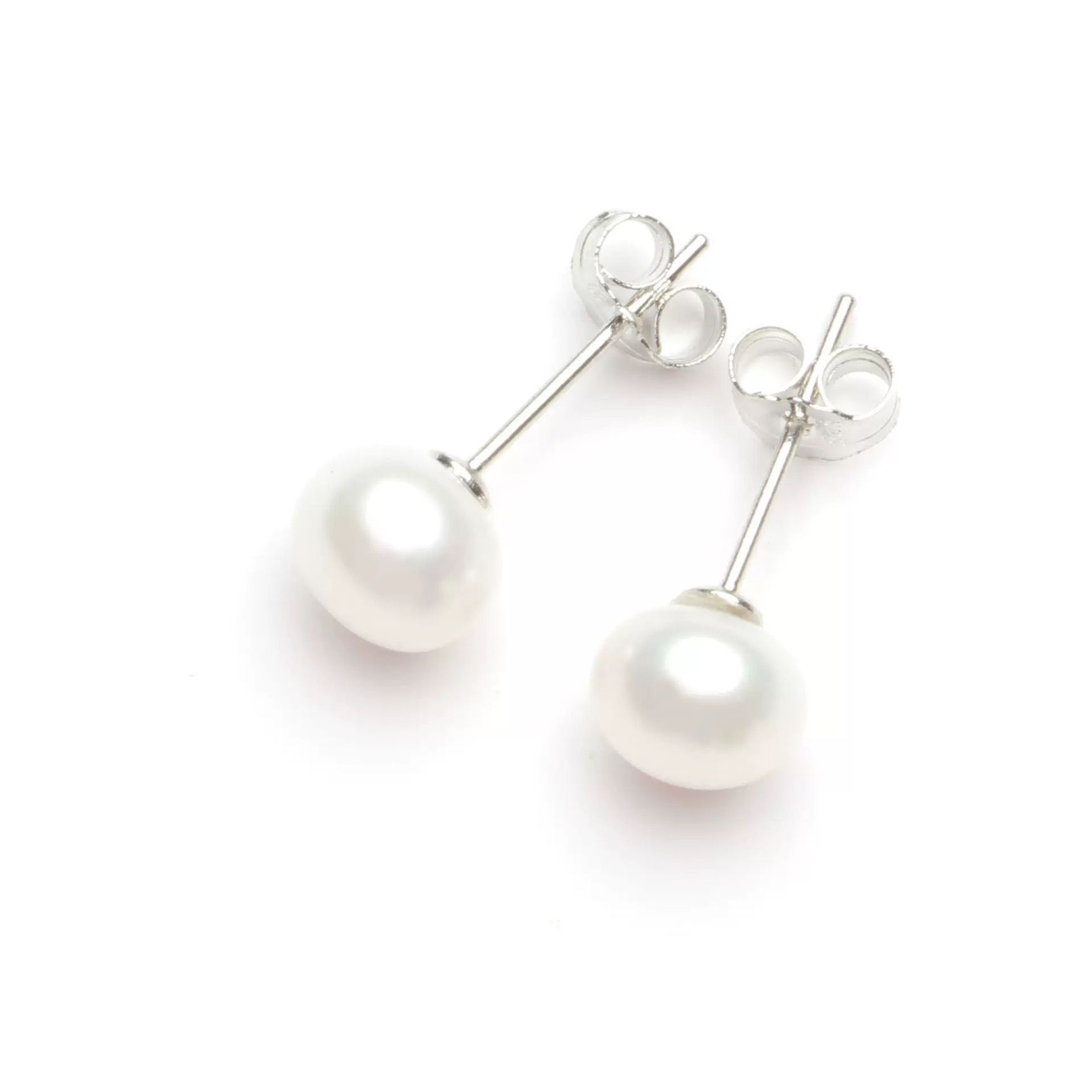 925 sterling silver real pearl earrings Natural fresh water real pearl earrings Mature women fashion women's ear silver earrings small nourishing ear holes