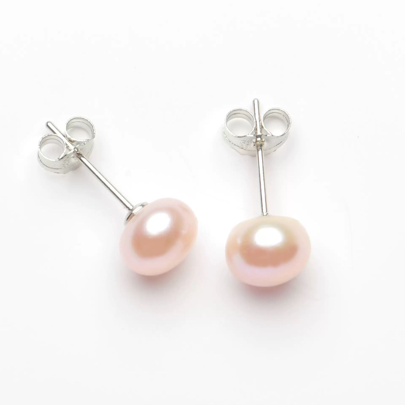 925 sterling silver real pearl earrings Natural fresh water real pearl earrings Mature women fashion women's ear silver earrings small nourishing ear holes